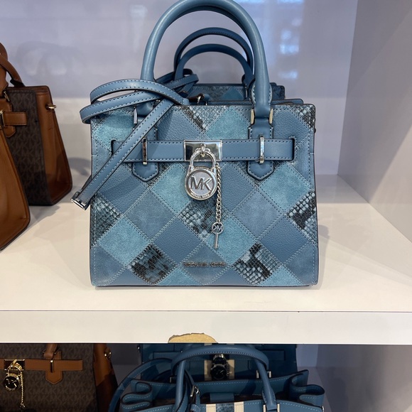 MICHAEL KORS Hamilton Small Patchwork Satchel Crossbody Bag
Cornflower 
NWT - Picture 16 of 16